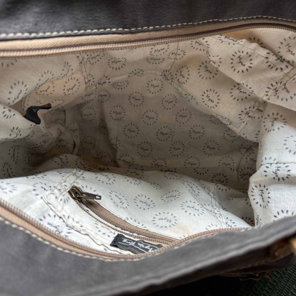 MYRA SHOULDER TOTE BAG CREAM & TAN - Picture 6 of 8